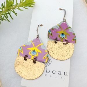 *SOLD* Upcycled Vintage Tin Earrings - Issabeau Jewelry One of a Kind
